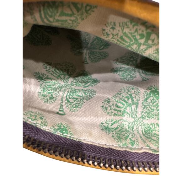 100% Lamb Skin RARE Vtg LUCKY Brand.Stash Bag Distressed ItalianLeather Flower - Picture 9 of 12